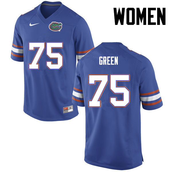 Women Florida Gators #75 Chaz Green College Football Jerseys-Blue